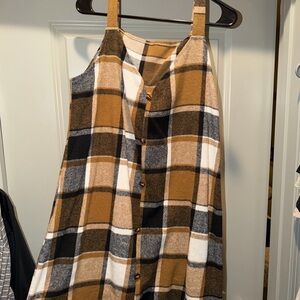 Plaid Button-Down Dress